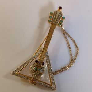 Vintage *Signed* Robert Mandell Mandolin Brooch